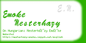 emoke mesterhazy business card